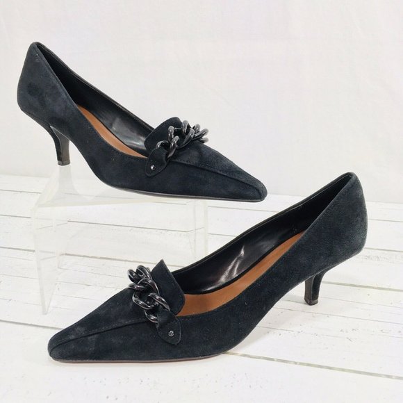 Etienne Aigner 6 M Black Suede Pointy Toe Heel - Picture 2 of 11